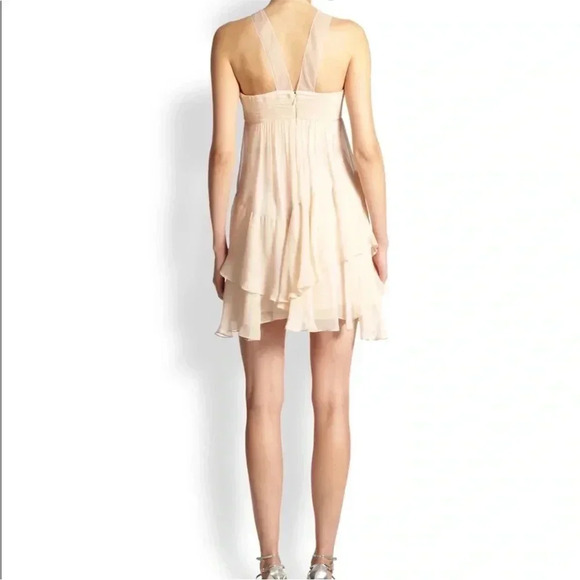 BCBGMAXAZRIA Tiered Ruffled Halter Sundress size 4 - Picture 2 of 9